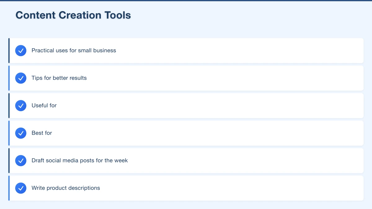 Content Creation Tools Infographic