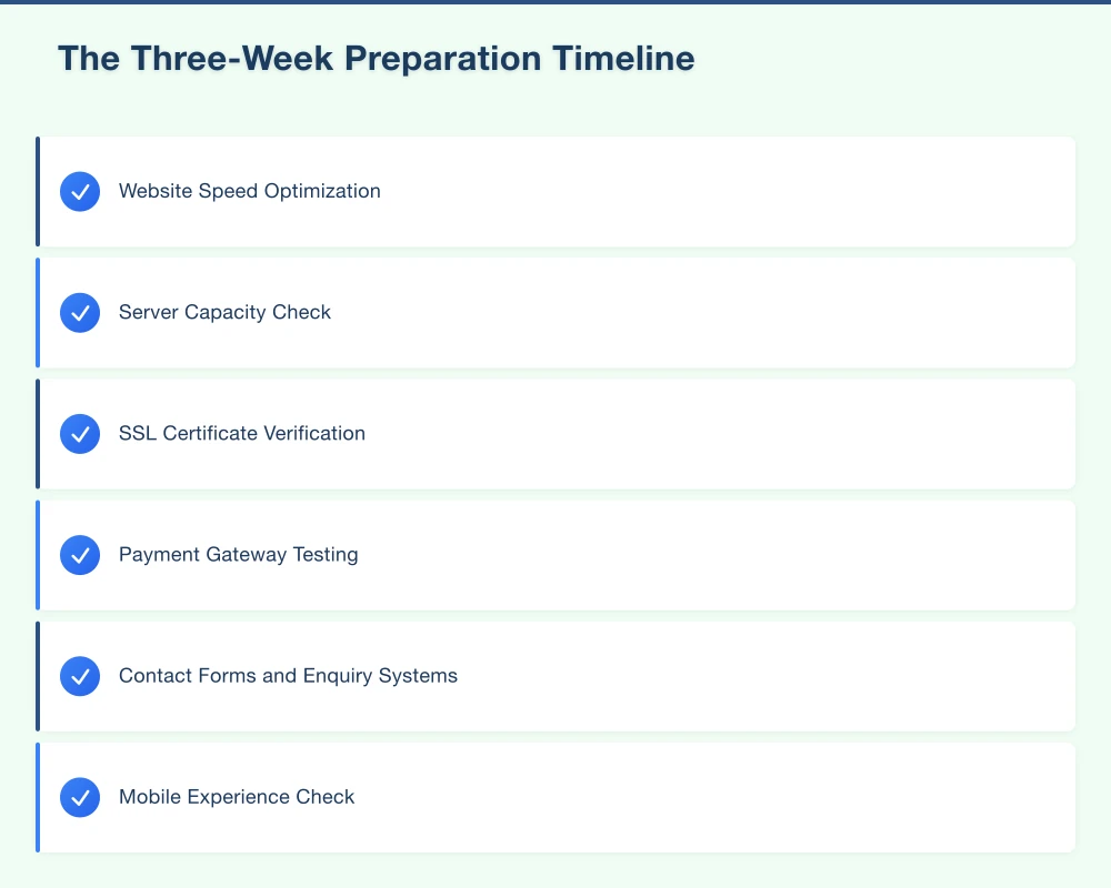 The Three-Week Preparation Timeline Infographic