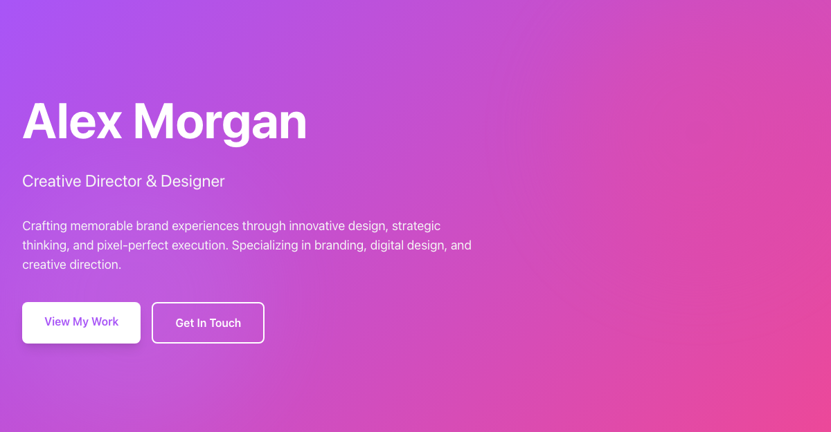 Demo Website Hero Section