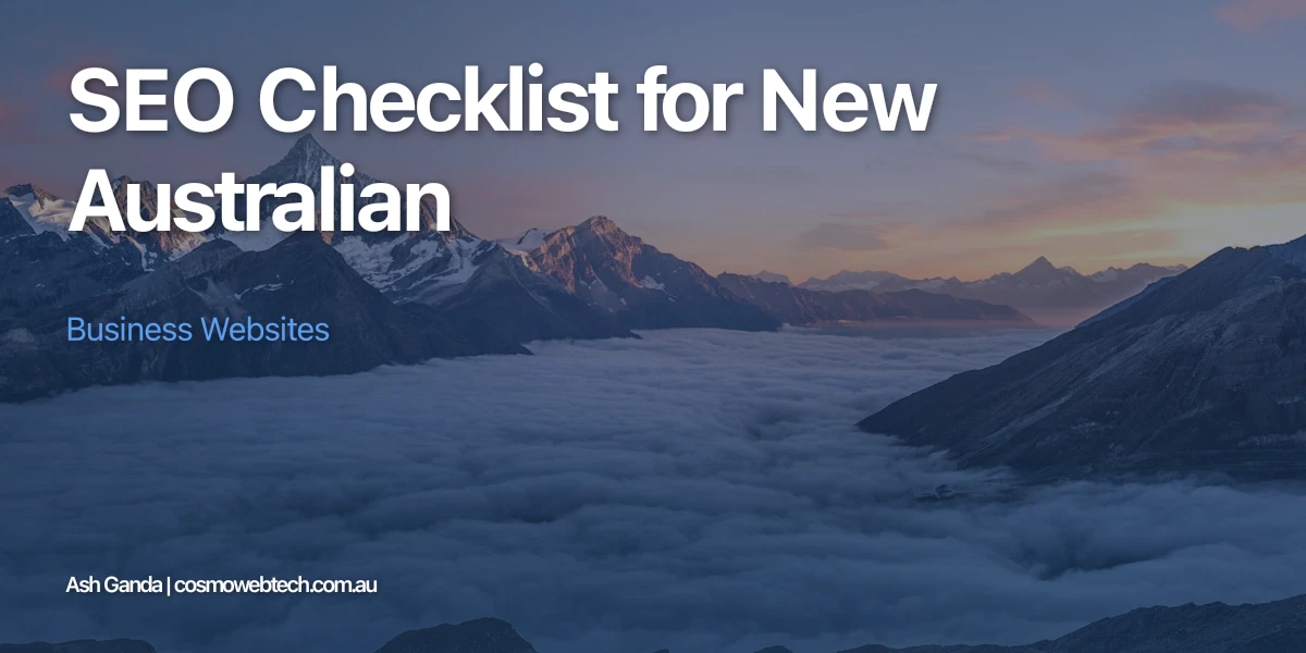 SEO Checklist for New Australian Business Websites
