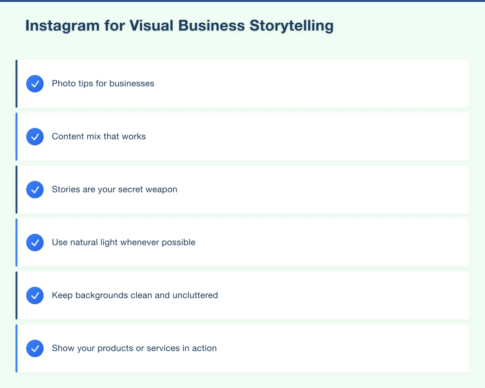 Instagram for Visual Business Storytelling Infographic